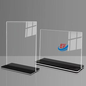 Quality Perspex Poster Holder Transparent Desktop Acrylic Literature Display Stand for sale