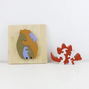 Quality Customize Silicone Puzzle , 3D Infant Jigsaw Puzzles With Wooden Bamboo Base for sale