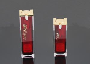Quality Golden Cover Red Body Plastic Airless Bottle Column Shape For Oxidized Cosmetics for sale