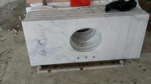 Quality Guangxi White Marble Vanity Top,China Carrara White Marble Counter Tops,White Bathroom Top,Marble Kitchen Vanity Top for sale