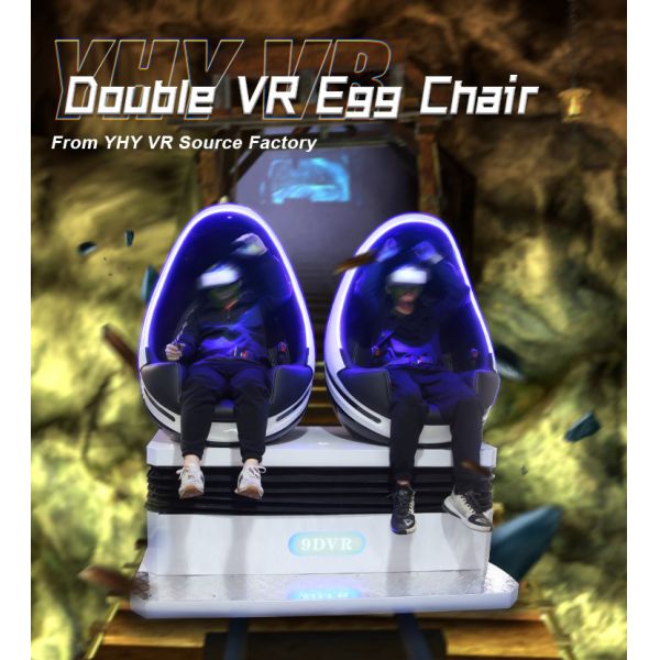 2.5KW Virtual Reality Simulator 2 Seats Egg Chair Roller Coaster Vr Shooting 9D Games