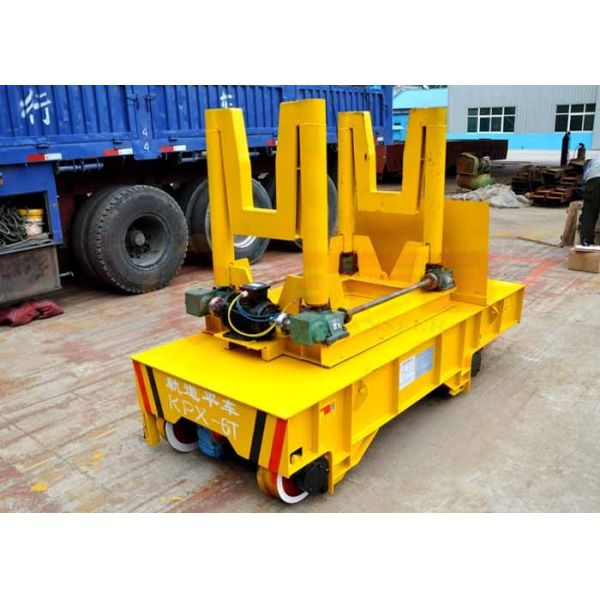 High Temperature Proof Material Handling Trolley , Molten Metal Motorized Rail Cart Anti Explosion
