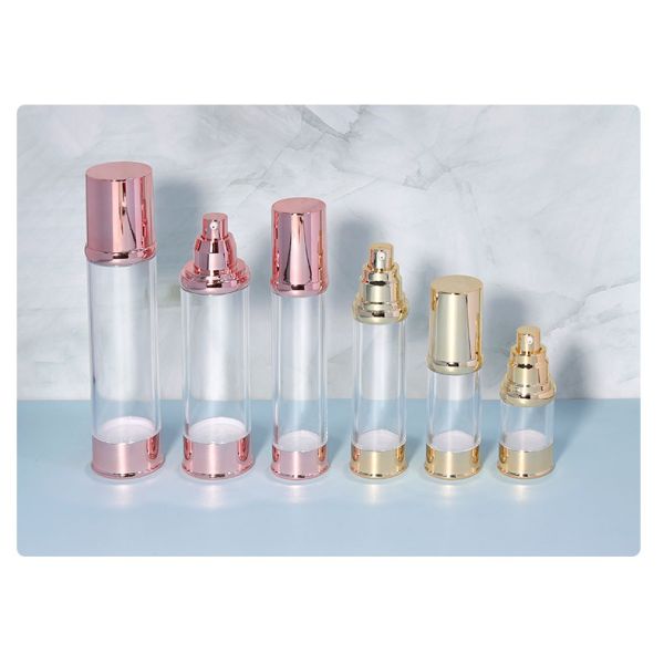 Round Shape Airless Cosmetic Pump Bottle 20ml 30ml 50ml 100ml Plastic Luxury Lotion Bottle