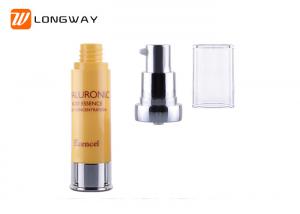 Quality AS Plastic Empty Airless Pump Bottle Shiny Yellow With Silver Collar Design for sale