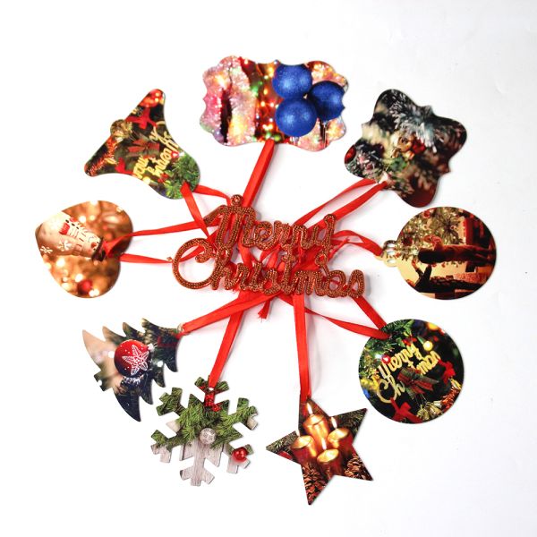 Sublimation Christmas Gifts Supply Double Sided Aluminum Sublimation Christmas Ornaments Blanks