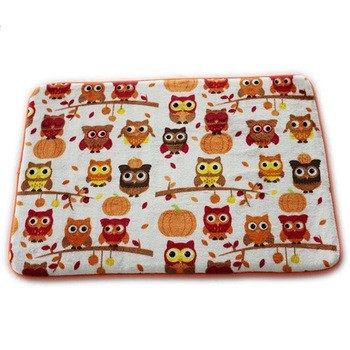 Lovely Owl Printed Memory Foam Bath Mat 20 X 30cm Size Eco - Friendly Stocked Anti Slip