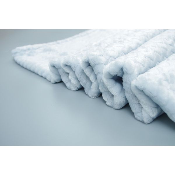 Plain 100% Polyester Flannel Throw Blanket With Embossing For Office / Travel