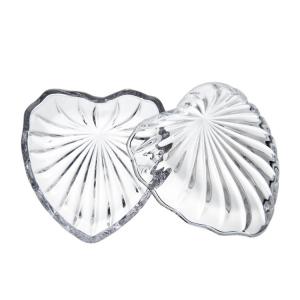 China Home decoration pearl crystal glass box for jewelry and gift heart shape jar on sale