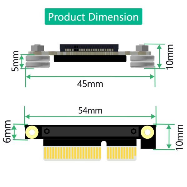 New VersionM.2 NGFF nvme M-key SSD to PCI- E 4X Extension Cable With magnetic Pad