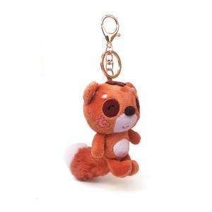 China Cute Orange Bear Custom Soft Keychain Plush Toys Mini Stuffed Animal Keychain on sale