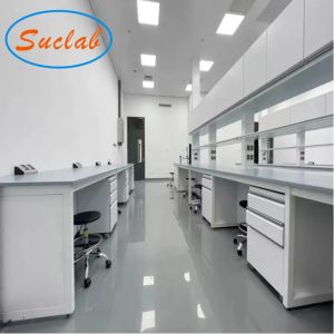 Grey Modular Chemistry Lab Workbench Alkali Resistant Multi Function