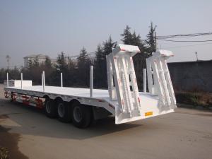 China 3 Axle 60 Ton Low Bed Semi Trailer , Heavy Duty Flatbed Trailer With Mechanical Suspension on sale