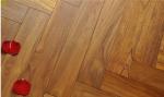 wax oiled massive parquet wood flooring - teak
