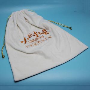 Quality Embroidery Logo Pp String Photo Album Velvet Drawstring Bag for sale