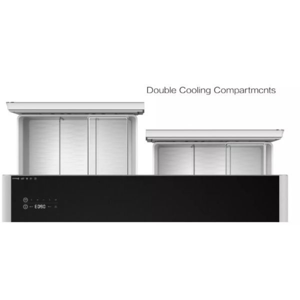 Multi function integrated with touch control panel and LED lighting smart table fridge