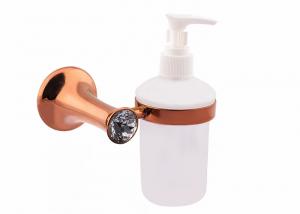 Quality Bathroom Accessory Soap Dispenser Holder  Zinc Alloy and Crystal Plate Rose Gold for sale
