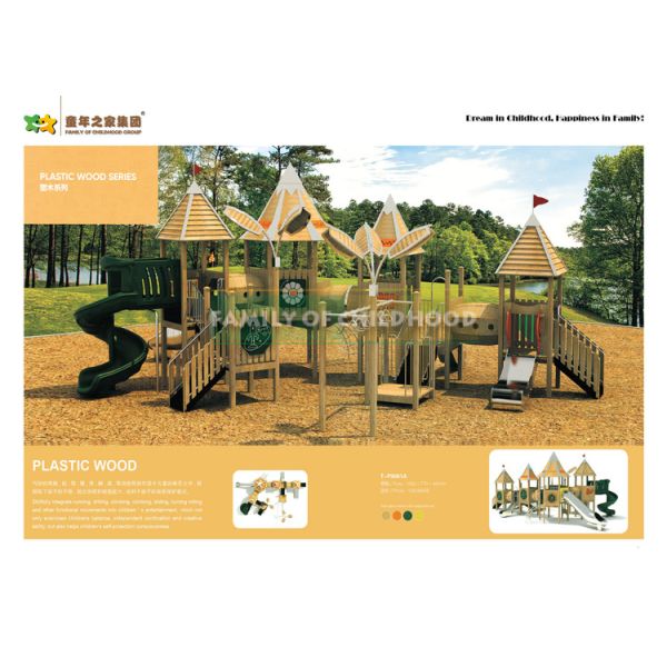 Climbing Net Wooden Playset With Slide , Small Wooden Slide Commercial Colorful