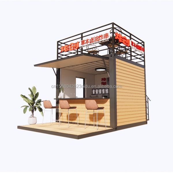 10FT Modern Design Steel Structure Container Store/Shop Houses and Prefabricated Modular Houses 3D Model/CAD Drawings