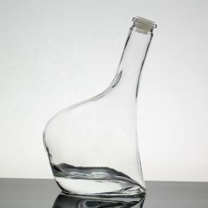 China Custom Made Heart Shaped Glass Bottle With Crown Cap And Lid Unique Design on sale