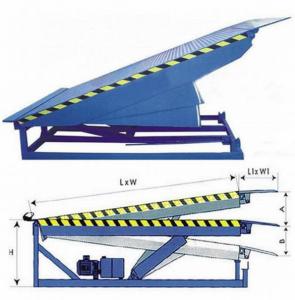 China Safety Bars Mechanical Loading Dock Leveler With Galvanized Mobile Forklift Yard Ramp on sale