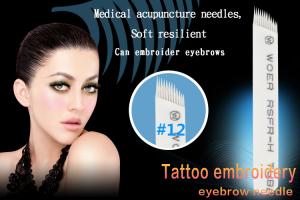 China Professional Sterilized Microblading Needles12 Curve Eyebrow Tattoo Needles on sale