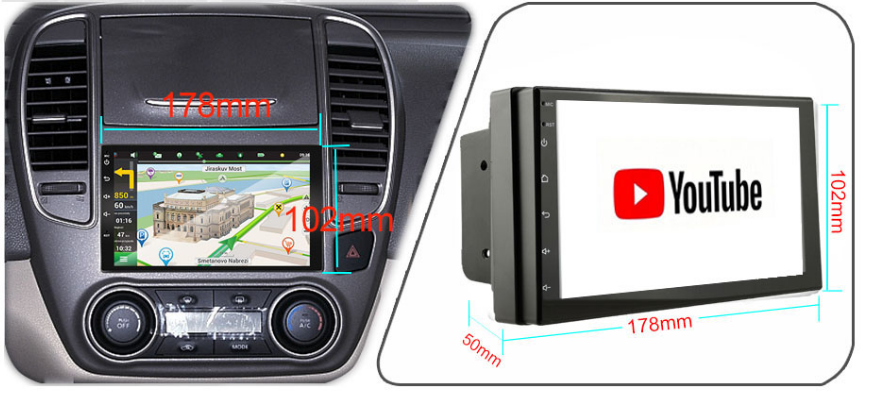 2 Din Autoradio GPS Android 11.0 T8 Car Radio-Navigation Dashcam Full touch Multimedia with GPS Support Carplay SP-7001