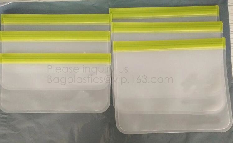 Kitchen Reusable Storage Silicone Food Fresh Bag with free hand baggy rack,preservation food fresh vacuum storage bag wa