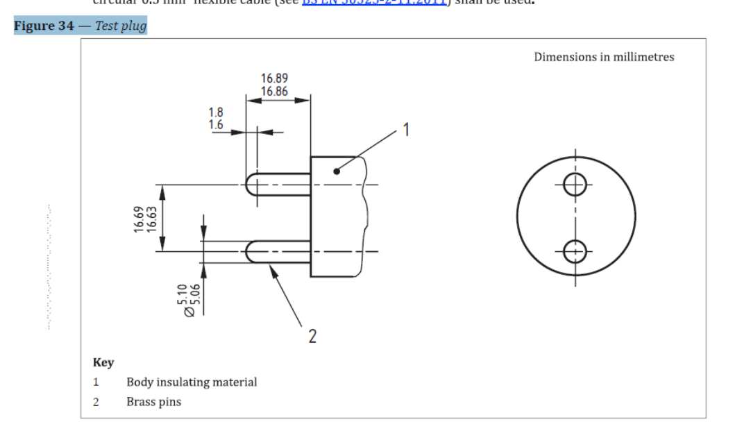 BS 4573 Temperature Rise Plug Gauge for Electrical Socket Testing