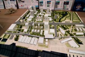 Quality Architectural model urban block layout with mixed-use buildings, detailed green spaces and traffic planning for sale