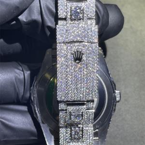Quality Round Brilliant Cut Moissanite Rolex Watches Bling Quartz Iced Out Men'S Watch for sale