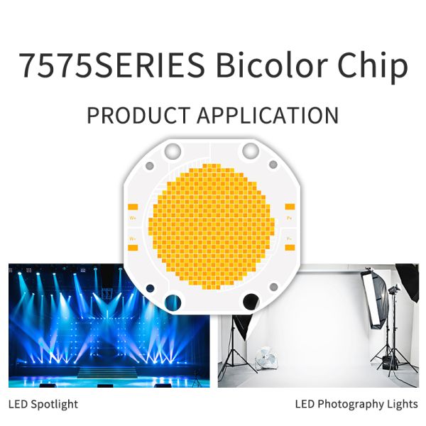 7575 Dual Color Cob Led Chip 600w+600w 54v 60v For Photography Light
