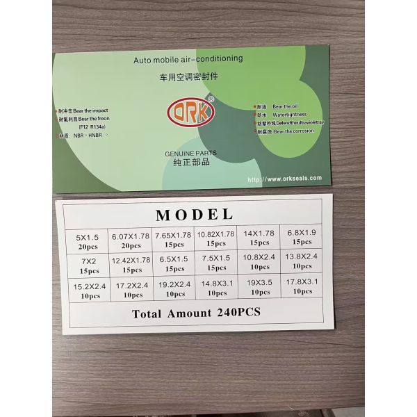 240pcs Green NBR Car Air Conditioner O-Ring Kits 16 Sizes for Various Sizes Seals
