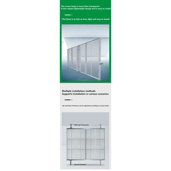 Outdoor Transparent Led Display Screen For Shopping Mall Storefront Curtain