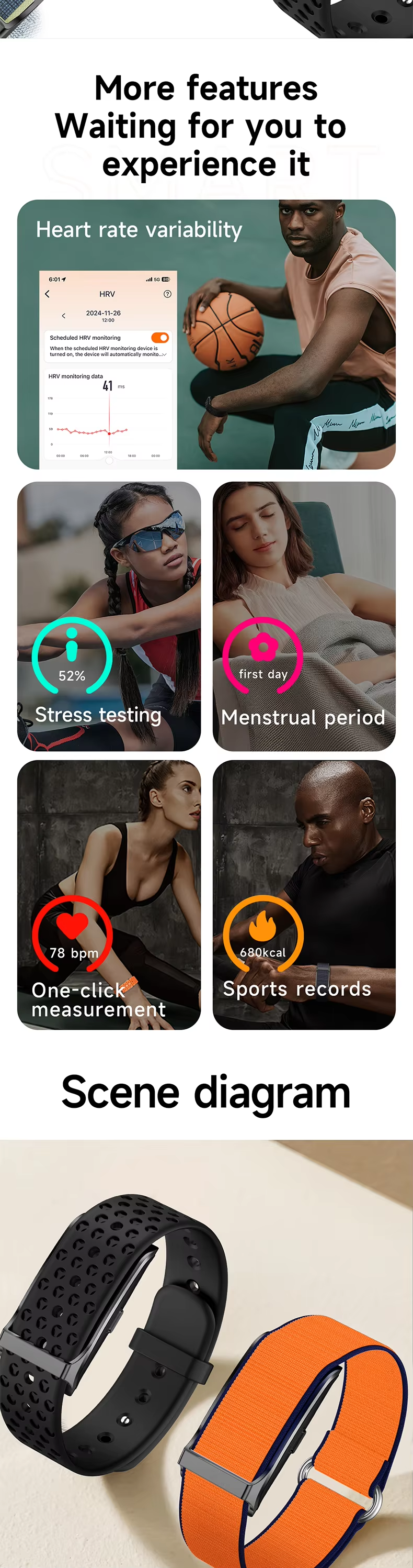 Smart Bracelet Long Battery Life 24hours Health Tracking H59 Smart Band