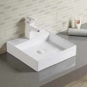 Quality Solid Counter Top Bathroom Sink 16 Inch Philosophy Square Hand Basin for sale