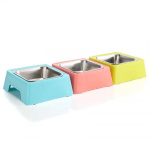 Quality Weight 170 G Stainless Steel Pet Bowls Portable Blue / Green / Pink Color for sale