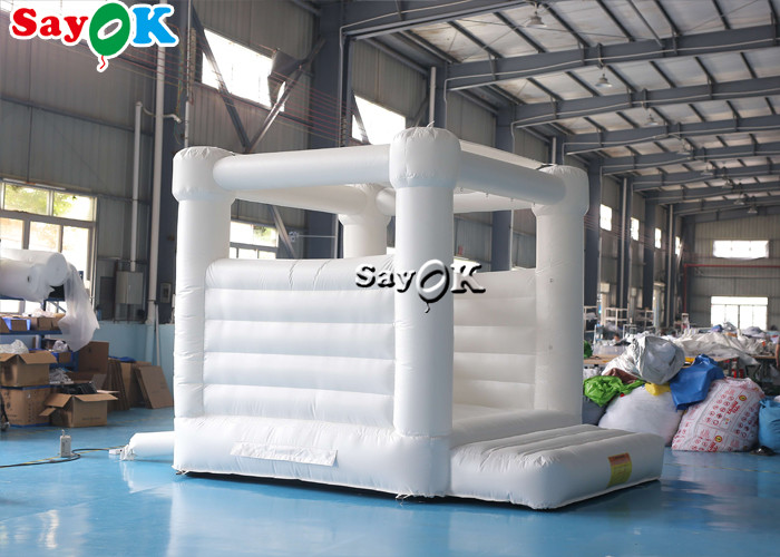 Pure White Pvc Wedding Inflatable Bouncy House With Air Blower