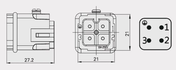 5Pin male insert size