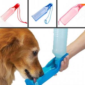 Quality 500ml Blue/Red/Pink pet waterer Potable Pet Dog Cat Water Feeding Drink Bottle for sale