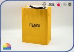 350g Orange Shopping Kraft Paper Gift Bags With Paper Handle Customized Logo
