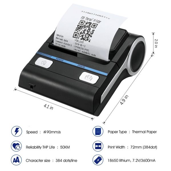 Supermarket Receipt High Speed Line Printer 80mm Bluetooth Thermal Printer With Auto Cutter