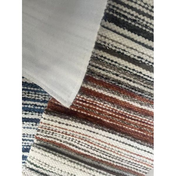 430GSM Heavy Weight Woven Chenille Sofa Fabric with Line Pattern and 100% Polyester for Luxury Upholstery