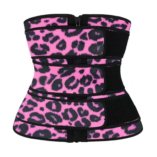 Core Leopard Print Waist Trainer With Zipper And Belt For Everyday Use