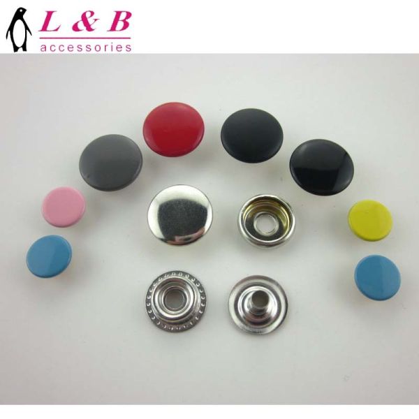 wholesale 4 parts metal stainless steel snap fastener button with custom LOGO