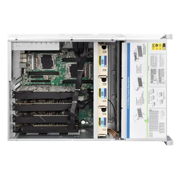 Tel Xeon E5 Dual CPU Motherboard Rack Server Case 4U Portable GPU AI Server with