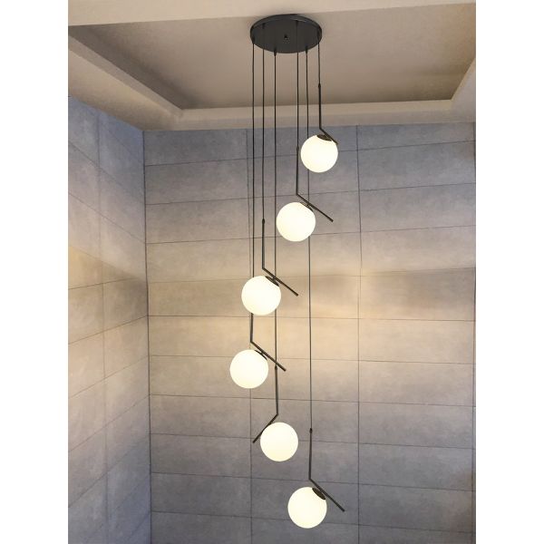 Long Pendant Lamp Modern Nordic Spiral Stair Hanging Light Dining Living Room Hotel Chandelier(WH-NC-69)