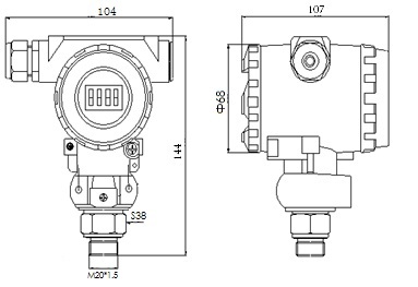 4-20 MA Digital Compact Pressure Transmitter Easy To Debug The Zero