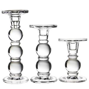 Quality Classic Clear Glass candle holder for party wedding celebration for sale