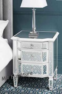 Quality Leonore Mirrored Dresser And Nightstand , White Mirrored Bedside Cabinets for sale