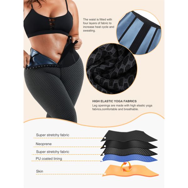 Breathable HEXIN HIGH WAIST Neoprene Gym Scrunch But Corset Waist Trainer Leggings AS SHOW